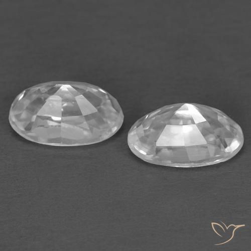 Gemas de Circón Blanco natural de 0.87 ct, Ovalada, VVS