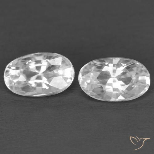 Gemas de Circón Blanco natural de 0.83 ct, Ovalada, VVS