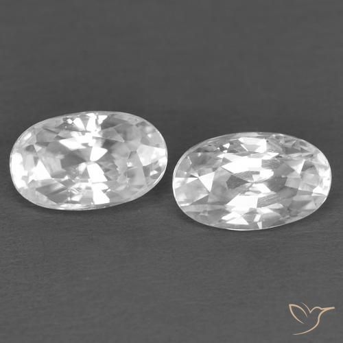 0.80ctw Natural Blanco Circón, Ovalada, VVS