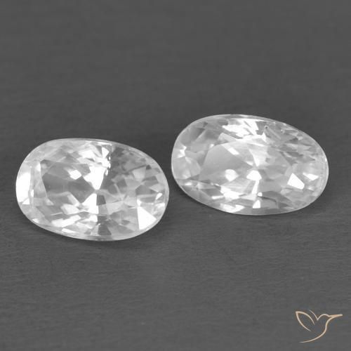 Gemas de Circón Blanco natural de 0.80 ct, Ovalada, VVS