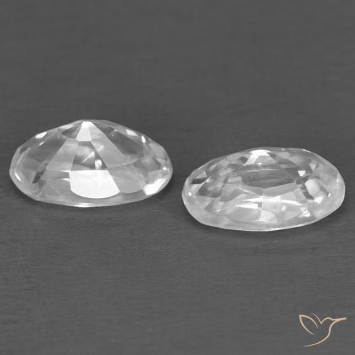 Gemas de Circón Blanco natural de 0.80 ct, Ovalada, VVS