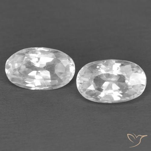 0.76ctw Natural Blanco Circón, Ovalada, VVS