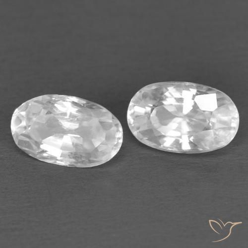 Gemas de Circón Blanco natural de 0.76 ct, Ovalada, VVS