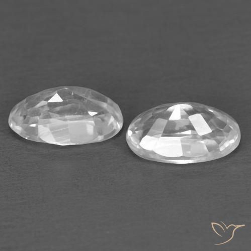 Gemas de Circón Blanco natural de 0.76 ct, Ovalada, VVS