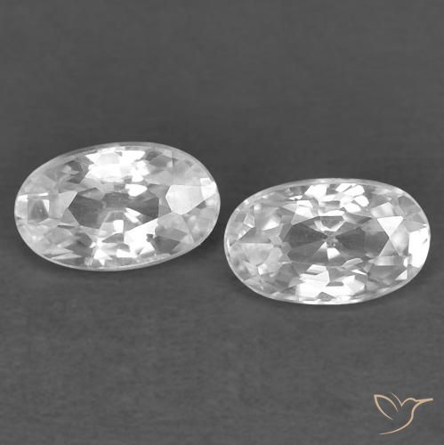 0.76ctw Natural Blanco Circón, Ovalada, VVS