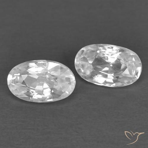 Gemas de Circón Blanco natural de 0.76 ct, Ovalada, VVS