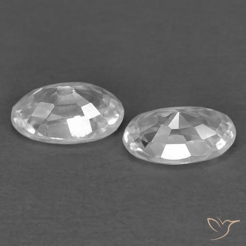Gemas de Circón Blanco natural de 0.76 ct, Ovalada, VVS