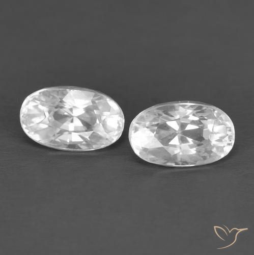 0.97ctw Natural Blanco Circón, Ovalada, VVS-VS