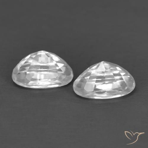 Gemas de Circón Blanco natural de 0.97 ct, Ovalada, VVS-VS