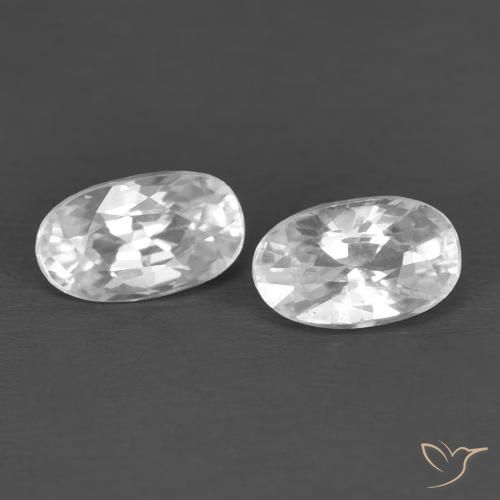0.90ctw Natural Blanco Circón, Ovalada, VVS