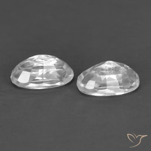 Gemas de Circón Blanco natural de 0.90 ct, Ovalada, VVS