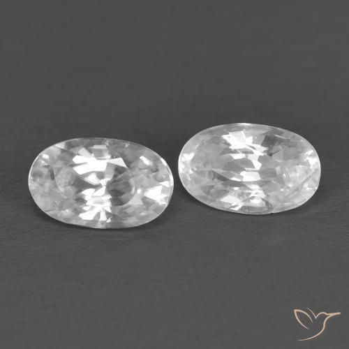 Gemas de Circón Blanco natural de 0.81 ct, Ovalada, VVS
