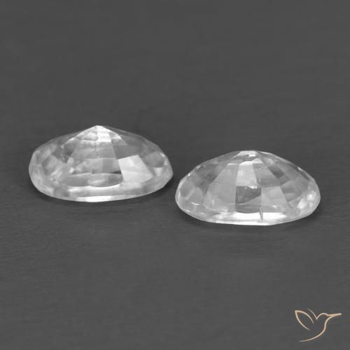 Gemas de Circón Blanco natural de 0.81 ct, Ovalada, VVS