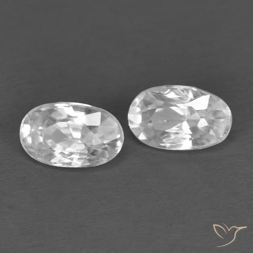 0.79ctw Natural Blanco Circón, Ovalada, VVS