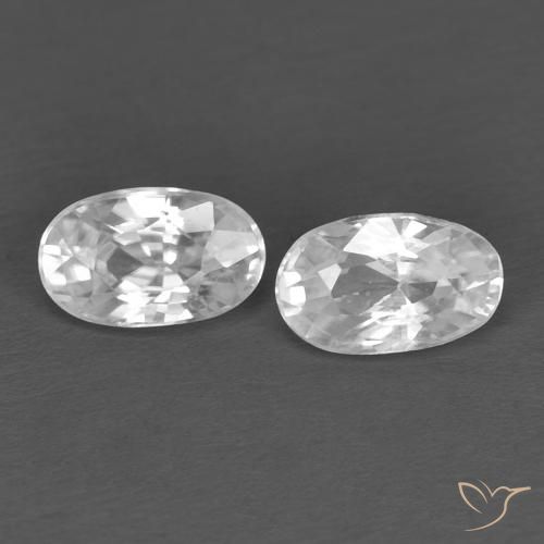 Gemas de Circón Blanco natural de 0.79 ct, Ovalada, VVS