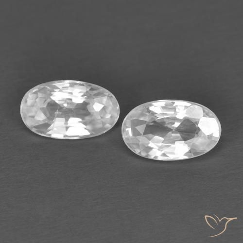 0.65ctw Natural Blanco Circón, Ovalada, VVS