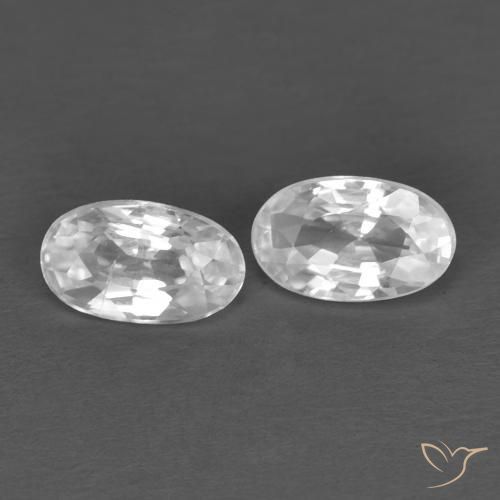 Gemas de Circón Blanco natural de 0.65 ct, Ovalada, VVS