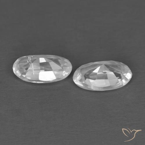 Gemas de Circón Blanco natural de 0.65 ct, Ovalada, VVS