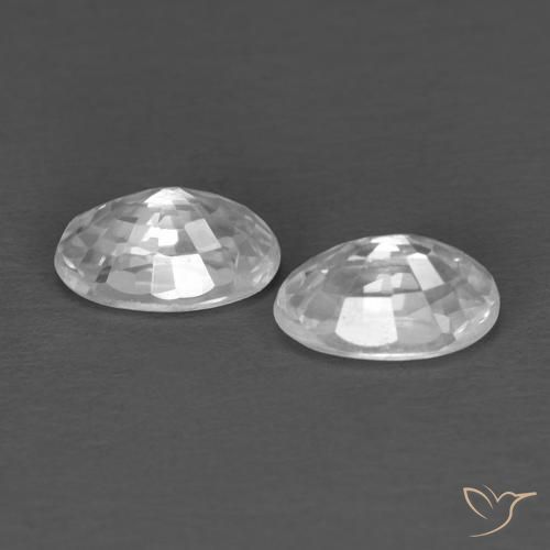 Gemas de Circón Blanco natural de 0.83 ct, Ovalada, VVS