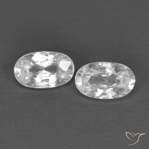 0.73ctw Natural Blanco Circón, Ovalada, VVS