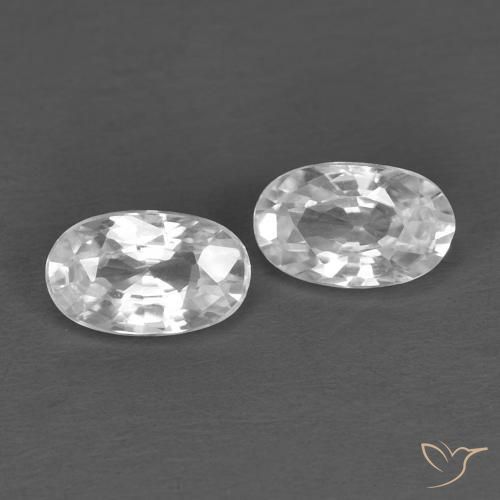 Gemas de Circón Blanco natural de 0.73 ct, Ovalada, VVS
