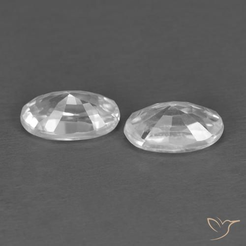 Gemas de Circón Blanco natural de 0.73 ct, Ovalada, VVS