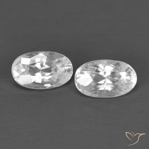 0.84ctw Natural Blanco Circón, Ovalada, VVS
