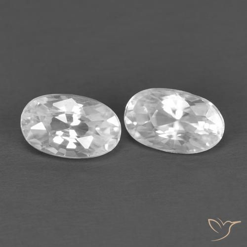 Gemas de Circón Blanco natural de 0.84 ct, Ovalada, VVS