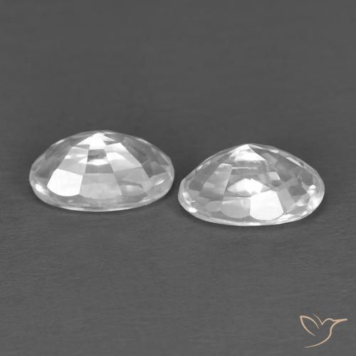 Gemas de Circón Blanco natural de 0.84 ct, Ovalada, VVS