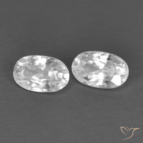 Gemas de Circón Blanco natural de 0.74 ct, Ovalada, VVS