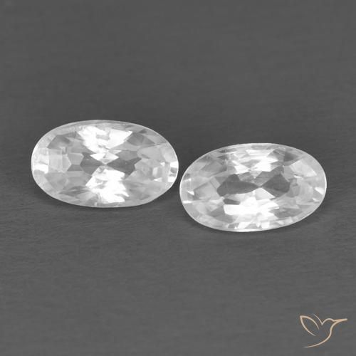 0.73ctw Natural Blanco Circón, Ovalada, VVS