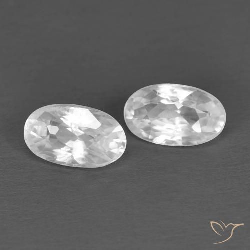 Gemas de Circón Blanco natural de 0.73 ct, Ovalada, VVS