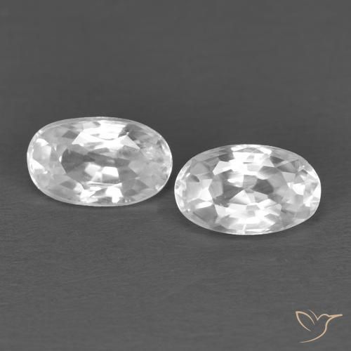 0.79ctw Natural Blanco Circón, Ovalada, VVS