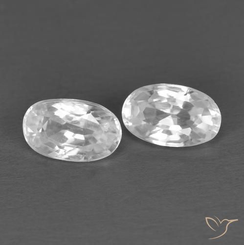 Gemas de Circón Blanco natural de 0.79 ct, Ovalada, VVS