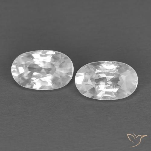 0.74ctw Natural Blanco Circón, Ovalada, VVS