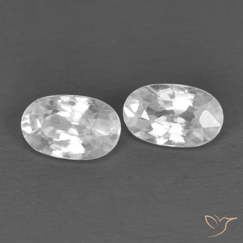 Gemas de Circón Blanco natural de 0.74 ct, Ovalada, VVS