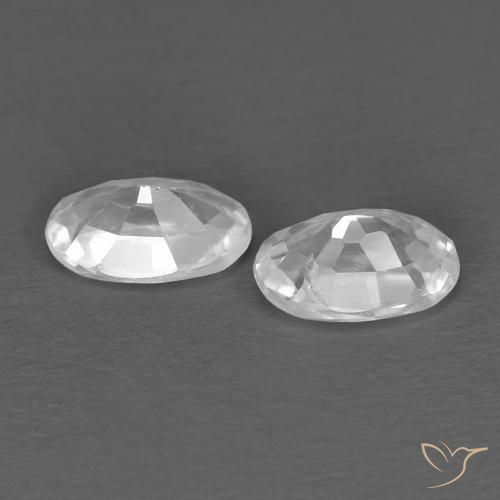 Gemas de Circón Blanco natural de 0.74 ct, Ovalada, VVS