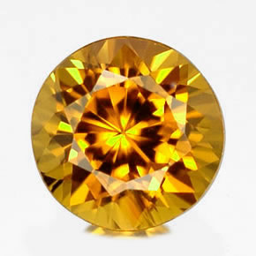 Circón amarillo natural de 1,58 ct, corte redondo, IF