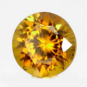 Circón amarillo natural de 1,58 ct, corte redondo, IF