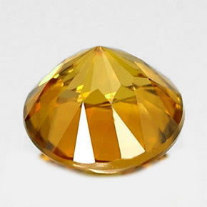 Circón amarillo natural de 1,58 ct, corte redondo, IF