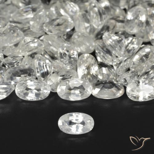 0.39ct Natural Blanco cálido Circón, Ovalada, VVS-VS