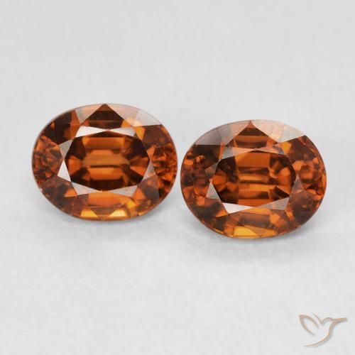 2.13ctw Natural Naranja rojizo Circón, Ovalada, VVS