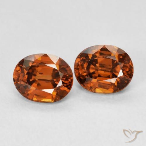 Gemas de Circón Naranja rojizo natural de 2.13 ct, Ovalada, VVS