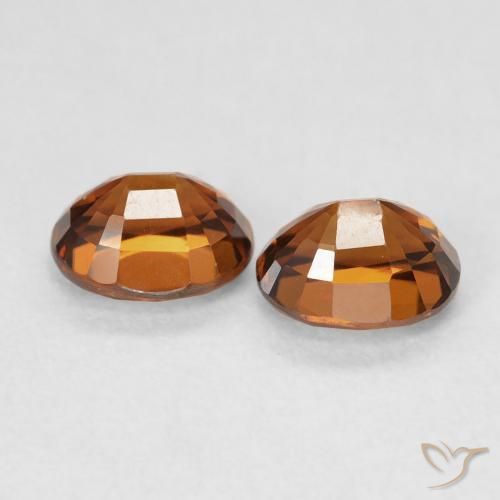 Gemas de Circón Naranja rojizo natural de 2.13 ct, Ovalada, VVS