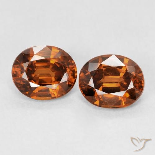 1.90ctw Natural Naranja rojizo Circón, Ovalada, VVS