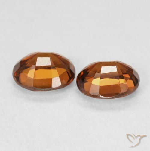 Gemas de Circón Naranja rojizo natural de 1.90 ct, Ovalada, VVS