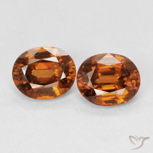 2.06ctw Natural Ámbar naranja Circón, Ovalada, VVS