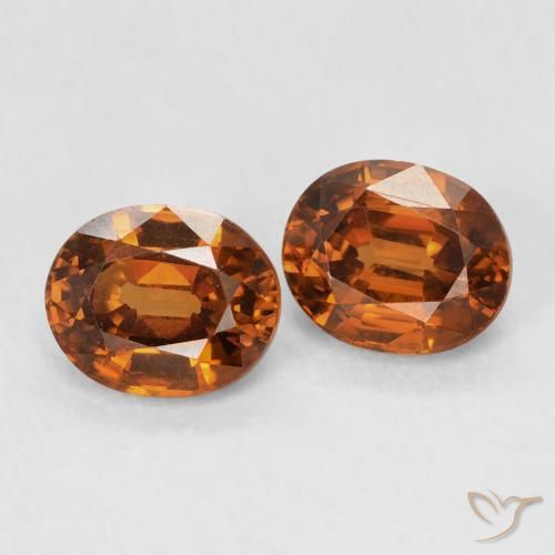 Gemas de Circón Ámbar naranja natural de 2.06 ct, Ovalada, VVS