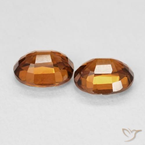 Gemas de Circón Ámbar naranja natural de 2.06 ct, Ovalada, VVS