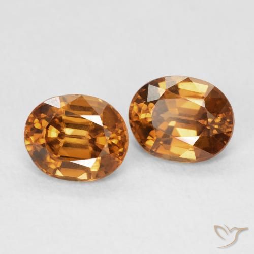 2.03ctw Natural Medium Dark-Orange Circón, Ovalada, VVS